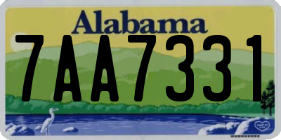 AL license plate 7AA7331