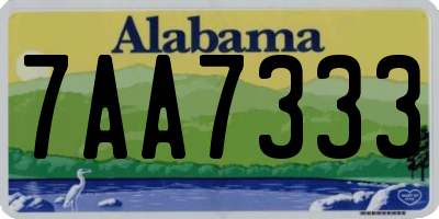 AL license plate 7AA7333