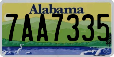 AL license plate 7AA7335
