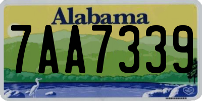 AL license plate 7AA7339