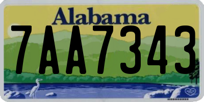 AL license plate 7AA7343