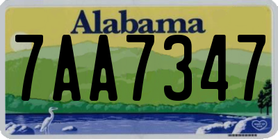 AL license plate 7AA7347