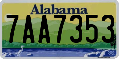 AL license plate 7AA7353