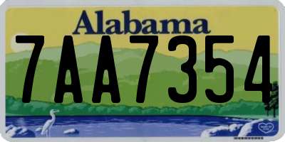 AL license plate 7AA7354