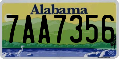AL license plate 7AA7356