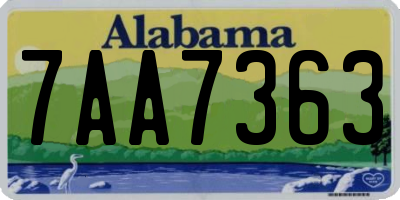 AL license plate 7AA7363