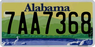 AL license plate 7AA7368