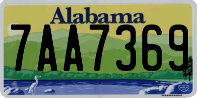 AL license plate 7AA7369