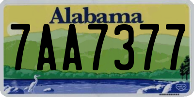 AL license plate 7AA7377