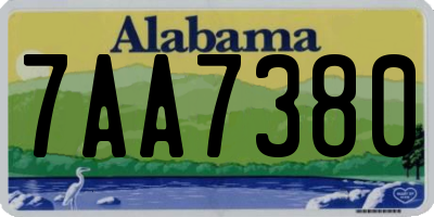 AL license plate 7AA7380