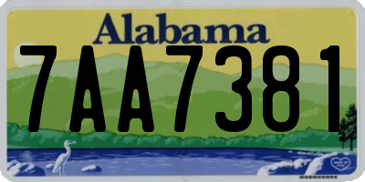 AL license plate 7AA7381
