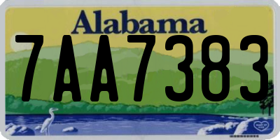 AL license plate 7AA7383