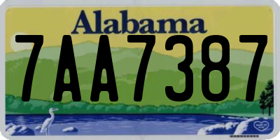 AL license plate 7AA7387