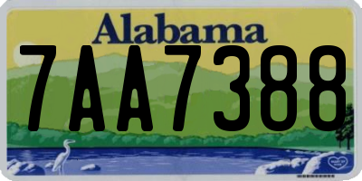 AL license plate 7AA7388