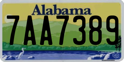 AL license plate 7AA7389