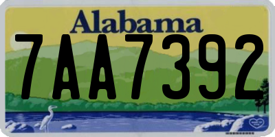 AL license plate 7AA7392