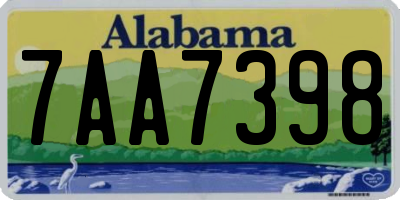 AL license plate 7AA7398