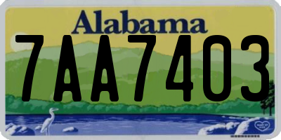 AL license plate 7AA7403