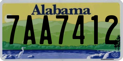 AL license plate 7AA7412