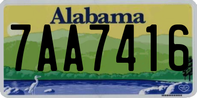 AL license plate 7AA7416