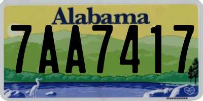AL license plate 7AA7417