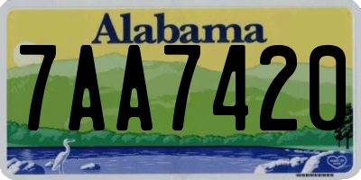 AL license plate 7AA7420