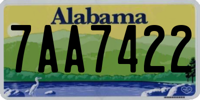 AL license plate 7AA7422