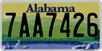 AL license plate 7AA7426