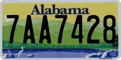 AL license plate 7AA7428