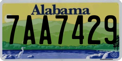 AL license plate 7AA7429
