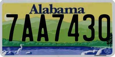 AL license plate 7AA7430