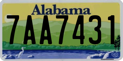 AL license plate 7AA7431