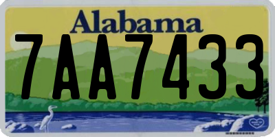 AL license plate 7AA7433