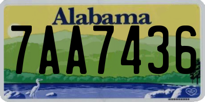 AL license plate 7AA7436