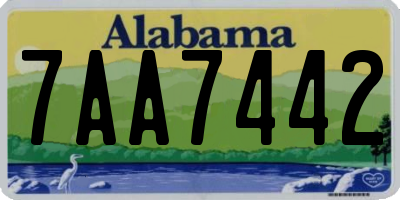 AL license plate 7AA7442