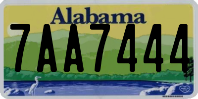 AL license plate 7AA7444