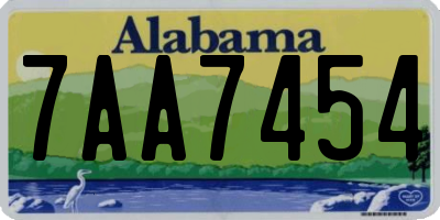 AL license plate 7AA7454