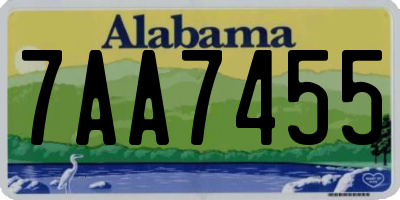 AL license plate 7AA7455