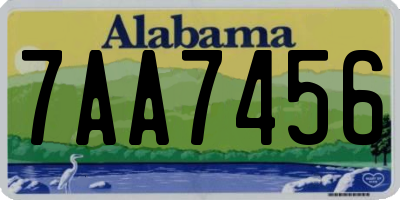 AL license plate 7AA7456