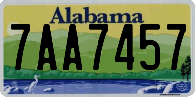 AL license plate 7AA7457