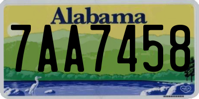 AL license plate 7AA7458