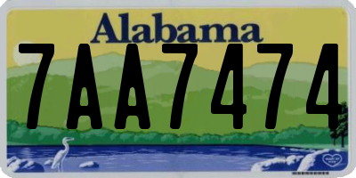 AL license plate 7AA7474