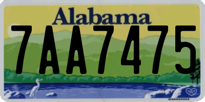 AL license plate 7AA7475