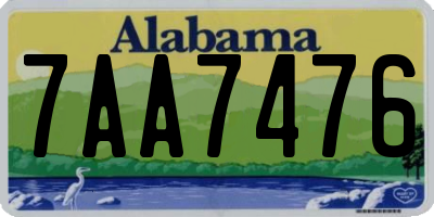AL license plate 7AA7476