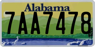 AL license plate 7AA7478