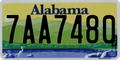 AL license plate 7AA7480