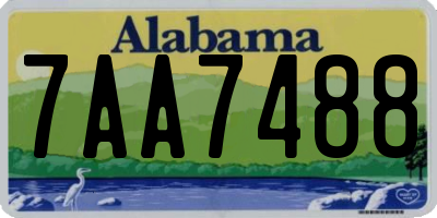 AL license plate 7AA7488