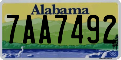 AL license plate 7AA7492