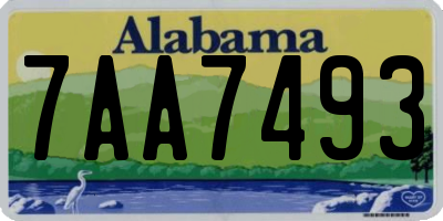 AL license plate 7AA7493