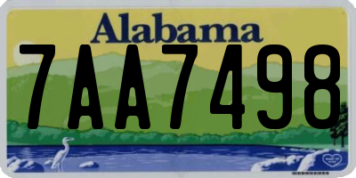 AL license plate 7AA7498